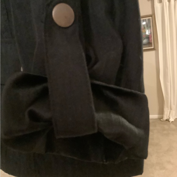 Koret black light-weight jacket with gold snaps up the front and on sleeve tabs. - Picture 3 of 6